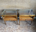 Bodafors ett par mahogny & glas sängbord, 50-tal, SÅLDA 2025-01-29