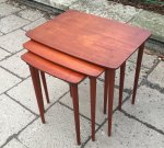 Danish teak nest of tables, 60's, 2900 SEK 2020-03-03