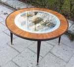 Runt jakaranda & glas soffbord, 50-tal, SÅLT 2024-05-03