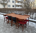 Danskt teak matbord for 10 personer, 60-tal, SÅLT 2025-02-18