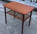 Small teak table with newspaper shelf, Denmark, 60's, SOLD 2018-03-03