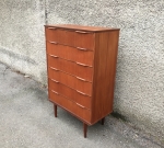 Teak chest of drawers, 6 drawers, 60's, SOLD 2023-05-04