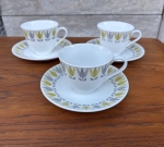 Lotus gul Bibi Breger Gustavsberg kaffe koppar, 225 kr/set 2025-04-05