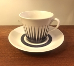 Pencil Stig Lindberg 6 coffee cups & 5 tea cups Gustavsberg Sweden, 50's SOLD 2022-02-16