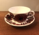 Röd aster tekopp Stig Lindberg Gustavsberg, 50-tal, SÅLD 2025-01-08