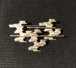 Kordes & Lichtenfels Tyskland brutalistisk silver brosch, 70-tal, SÅLD 2024-11-04