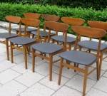 2 Farstrup 210 danska teak stolar, ny svart vinylsits, 50-60-tal SÅLDA 2025-04-09