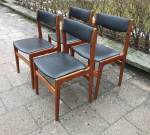 4 Erich Buch modell 50 danska teak stolar, 50-60-tal 1600 kr/st (säljs ihop) 2024-04-08