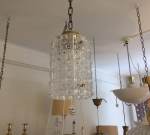 Italian white & gilded chandelier, ca 50's SOLD 2023-04-02