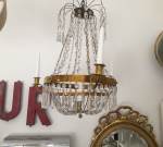 Empire crystal chandelier for 4 candles, 19th Century, SOLD 2023-05-21